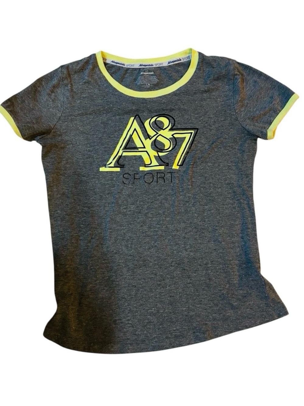 Aeropostale Sz S Short Sleeve Top Gray